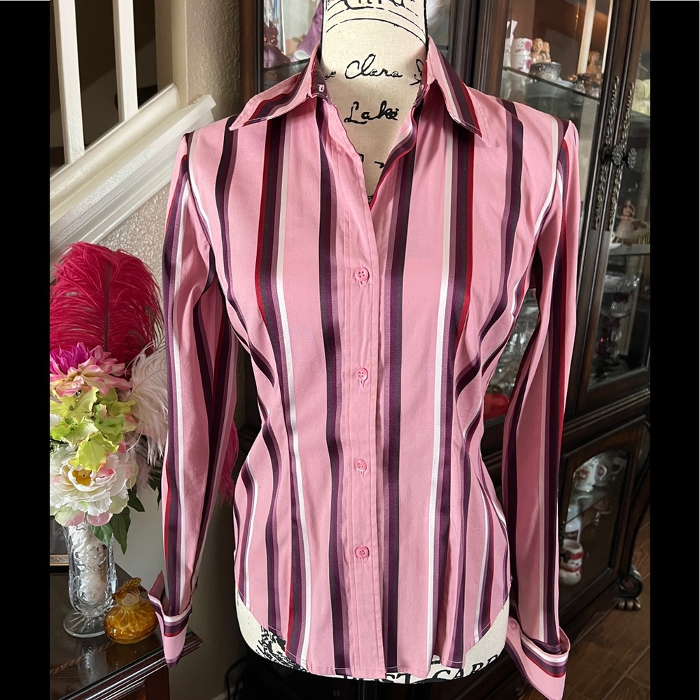 Long Sleeve Striped Blouse